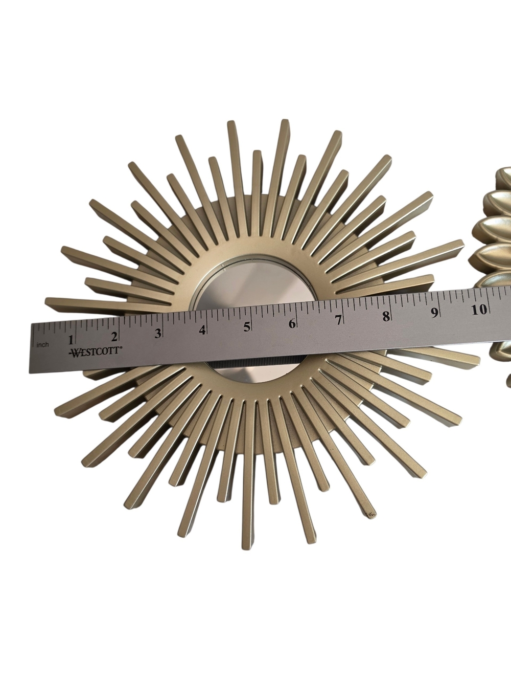 Lightweight Gold Decorative Sunburst Wall Mirror Decor Set 3 Piece Sz 9.84" - Picture 4 of 7